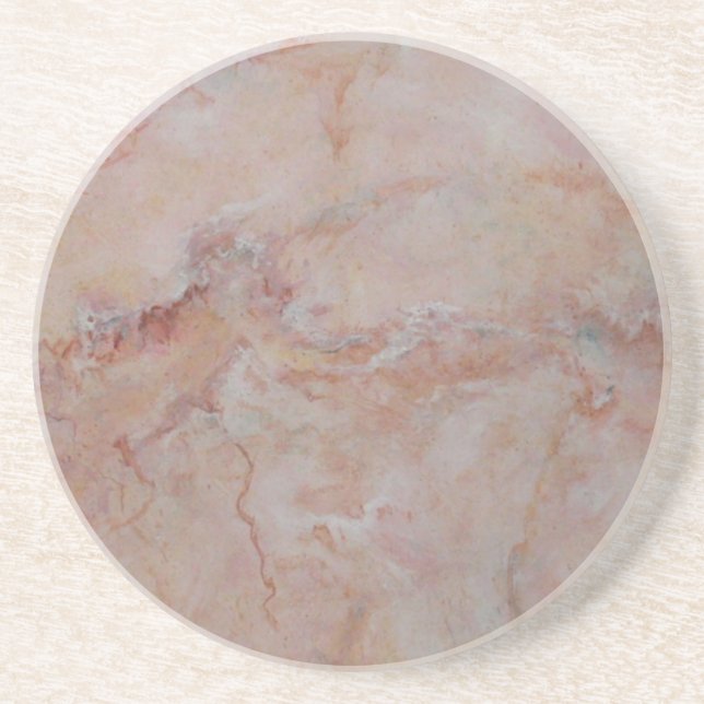 Pink striated marble stone finish drink coaster (Front)