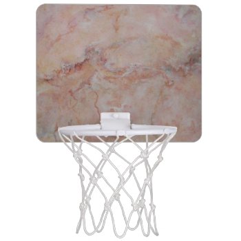 Pink Striated Marble Stone Finish Mini Basketball Hoop by sumwoman at Zazzle