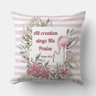 Pink Stripe All Creation Nature Inspiration Pillow