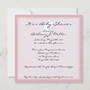 PInk Stripe Baby Shower Invitations