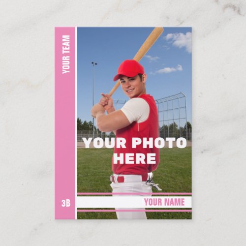 Pink Stripe Baseball Trading Card _ Custom Stats