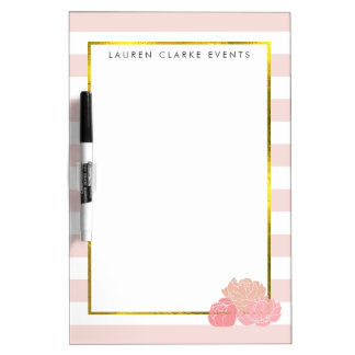 Pink Vintage Botanical Flower | Dry Erase Board