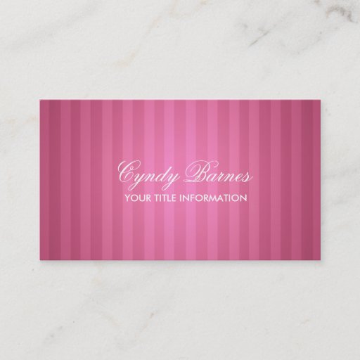 Customizable Pink Stripe Business Card