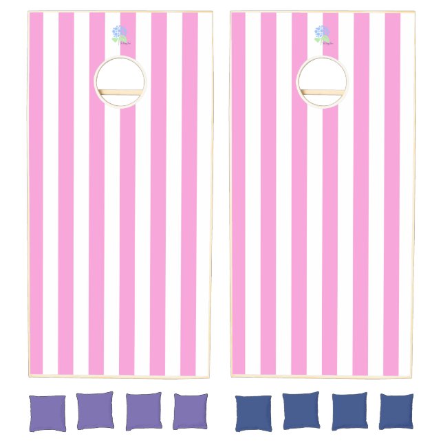 pink stripe cornhole set (Set)