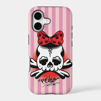 Pink Stripe Dokuro-Chan iPhone 17 Case