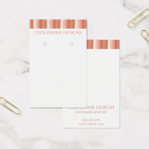 Pink Stripe Earring Necklace Jewelry Display Card