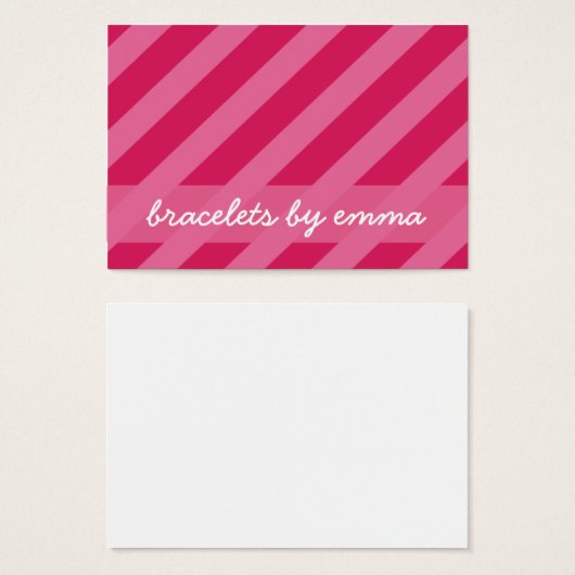 "Pink Stripe" Friendship Bracelet Card (Front & Back)