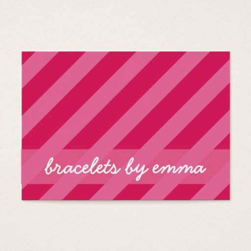 Customizable "Pink Stripe" Friendship Bracelet Card Business Card