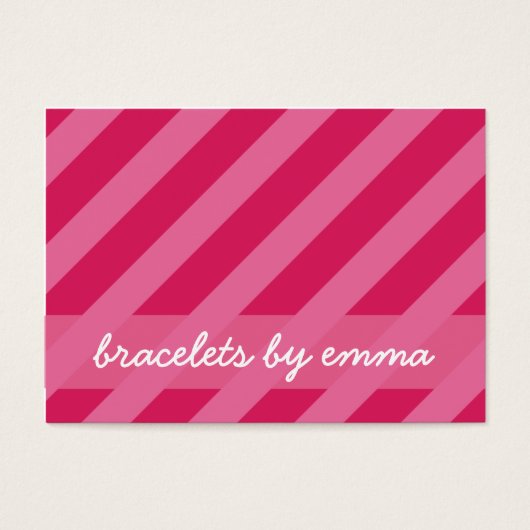 "Pink Stripe" Friendship Bracelet Card (Front)