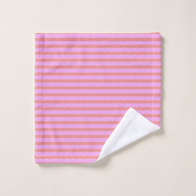 Pink Stripe Geometric Wash Cloth (Wash Cloth)
