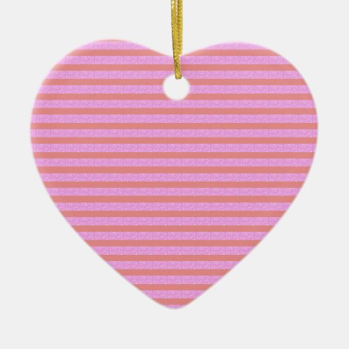 Pink Stripe Heart Ornament