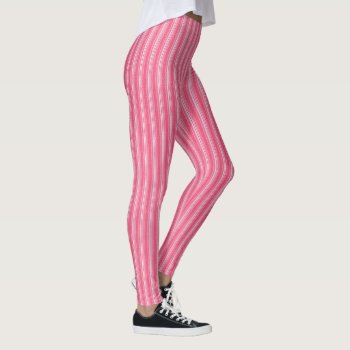Pink Stripe Leggings by Dmargie1029 at Zazzle
