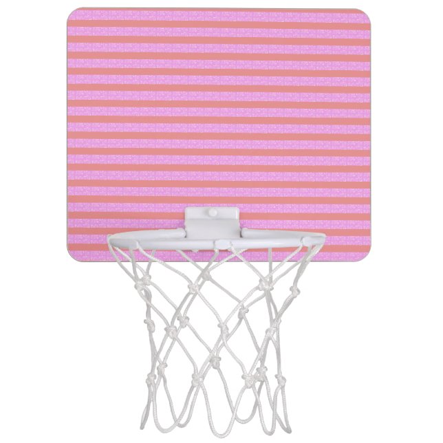 pink stripe mini basketball hoop (Front)