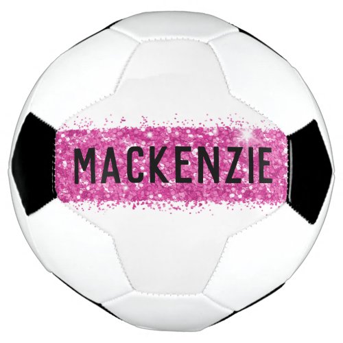 Pink Stripe Monogram Name Custom Personalized Soccer Ball
