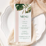 Pink stripe palm beach tropical wedding menu card<br><div class="desc">Pink stripe palm beach tropical wedding menu card
Matching items available. Check the collection.</div>