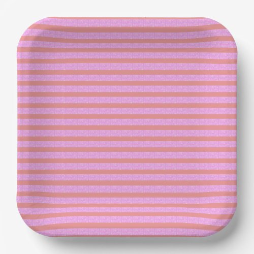 Pink Stripe Paper Plates