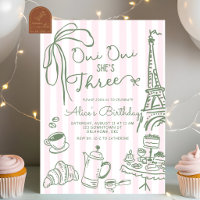 Pink Stripe Paris Cafe Oui Oui Shes Three Birthday