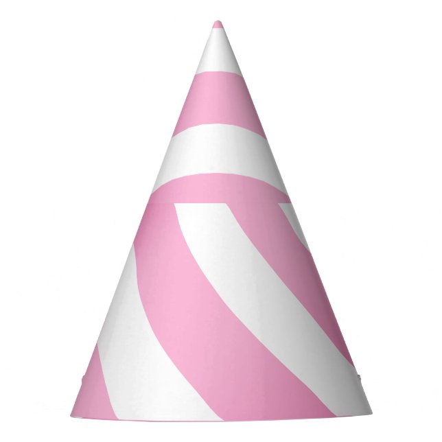 Pink Stripe Party Hat (customize) (Front)
