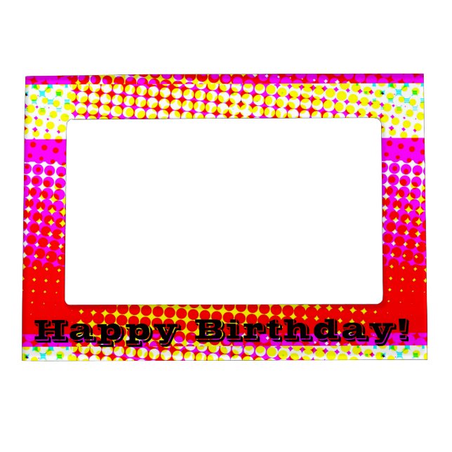 Pink Stripe Pattern Magnetic Frame (Front)