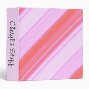 Pink Stripe Personal 3 Ring Binder