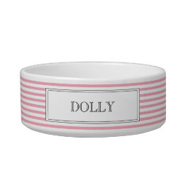 Pink Stripe | Personalized Pet Bowl