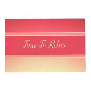 Pink Stripe Reversible Patio Laminated Placemat