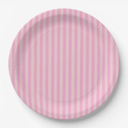 PInk stripe Vintage Design Simple Stylish Modern Paper Plates