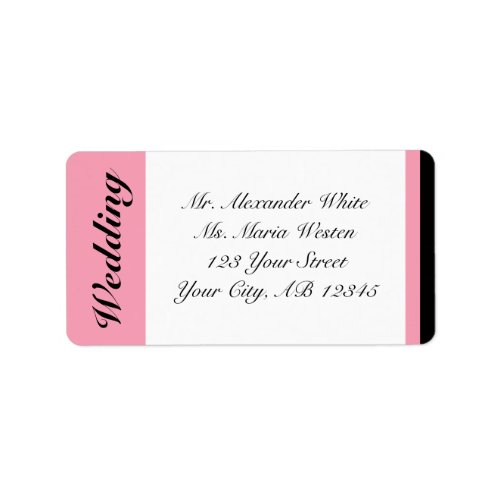 Pink Stripe with Black Wedding Address Labels