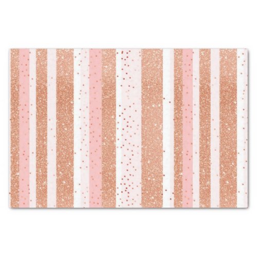 Pink Striped And Glitter Tissue Paper