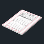 Pink Striped Bridge Score Pad<br><div class="desc">Pink and white striped bridge scoring pad</div>