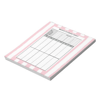 Pink Striped Bridge Score Pad