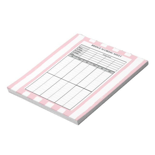 Pink Striped Bridge Score Pad (Rotated)