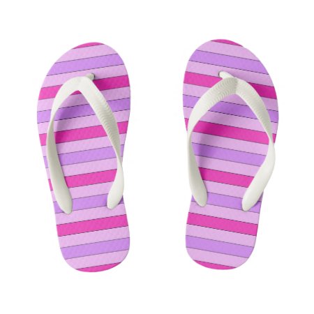 Pink Striped Flip Flops