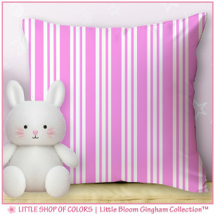 Pink Striped Girls Nursery Accent Pillow