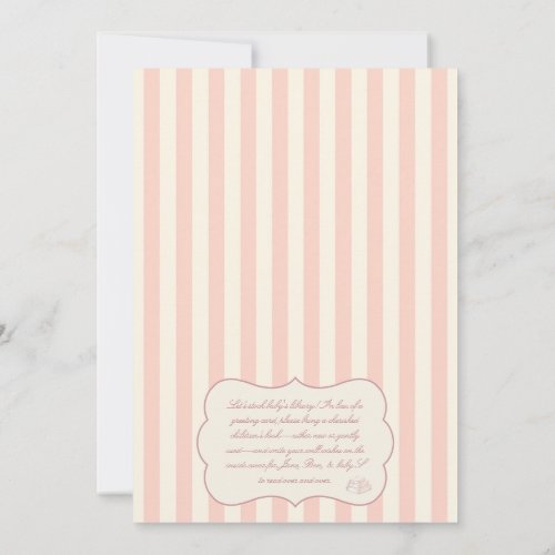 Pink Striped Golden Retriever Baby Shower Invitation