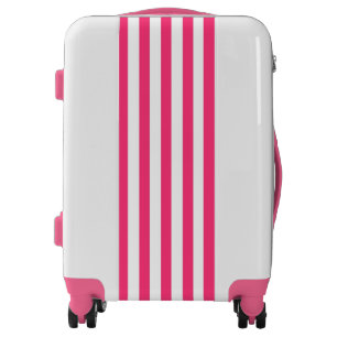 Pink Striped Luggage