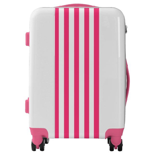 Pink Striped Luggage (Front)