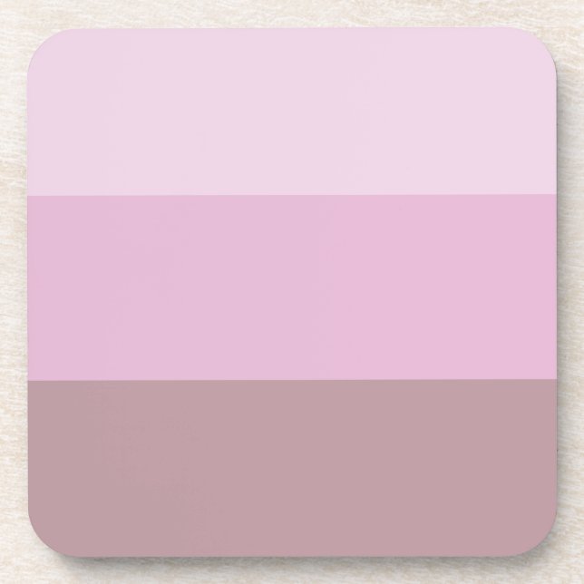 Pink Striped Ombre Beverage Coaster (Front)