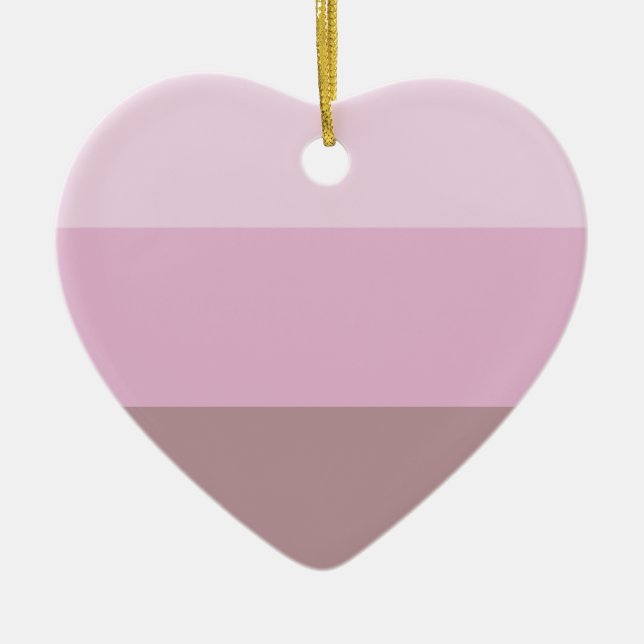 Pink Striped Ombre Ceramic Ornament (Front)