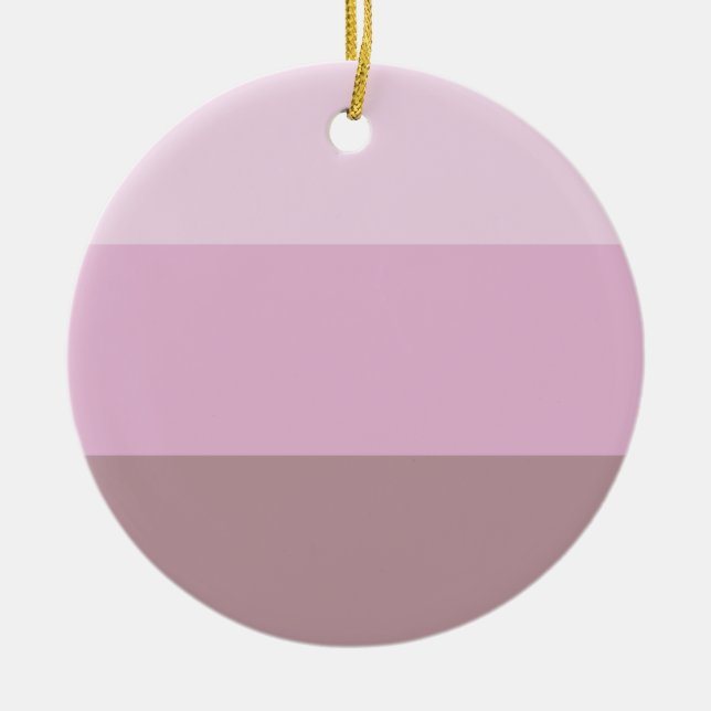 Pink Striped Ombre Ceramic Ornament (Front)