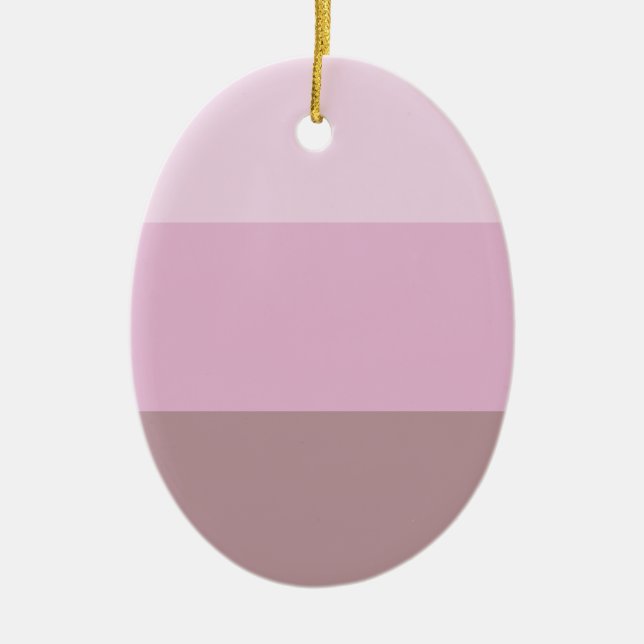 Pink Striped Ombre Ceramic Ornament (Front)