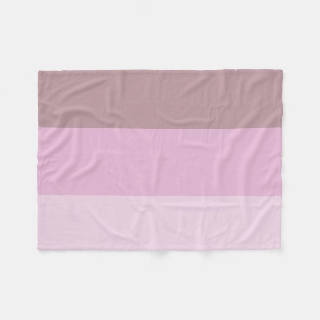Pink Striped Ombre Fleece Blanket (Front (Horizontal))