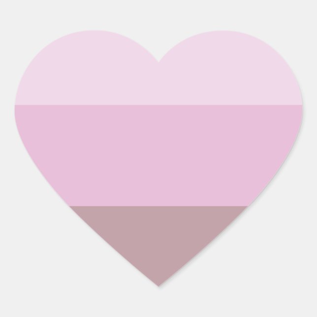 Pink Striped Ombre Heart Sticker (Front)