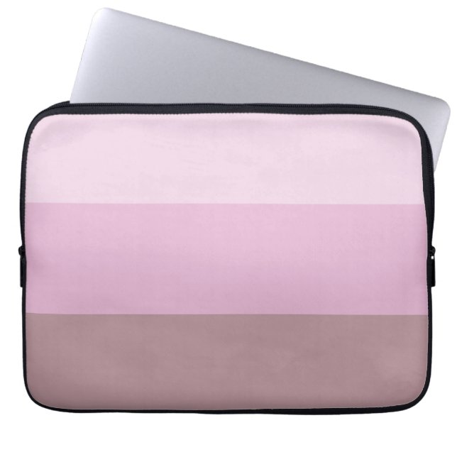 Pink Striped Ombre Laptop Sleeve (Front)