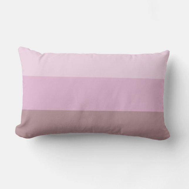 Pink Striped Ombre Lumbar Pillow (Front)