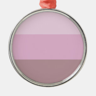 Pink Striped Ombre Metal Ornament