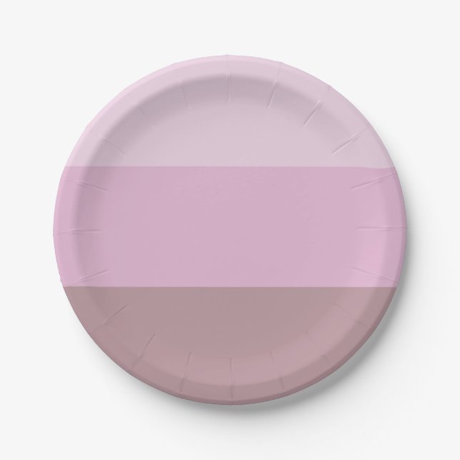 Pink Striped Ombre Paper Plates (Front)