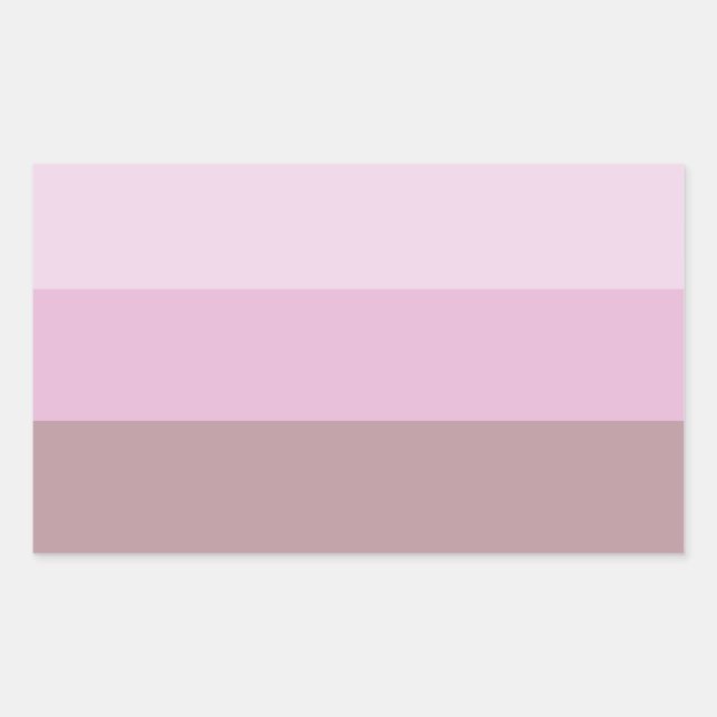 Pink Striped Ombre Rectangular Sticker (Front)