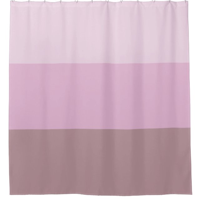 Pink Striped Ombre Shower Curtain (Front)