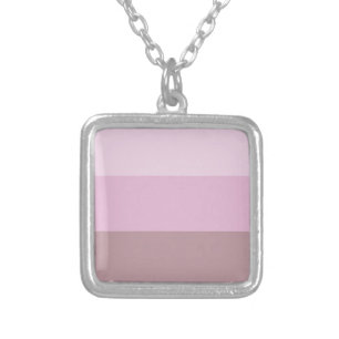 Pink Striped Ombre Silver Plated Necklace